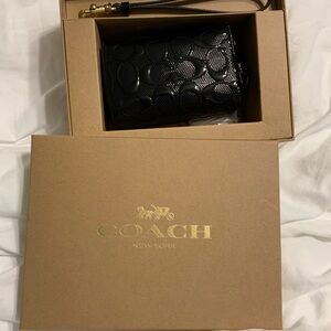 Coach Black signature cosmetic case